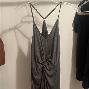 Gray Sleeveless Twist Front Dress